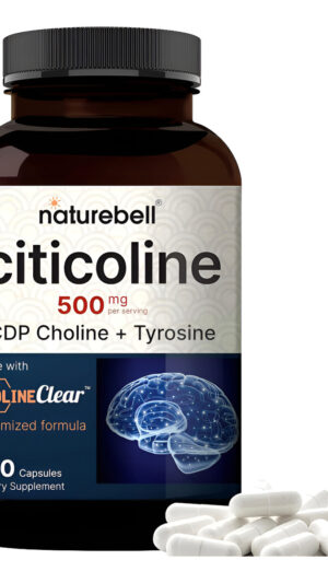 Naturebell Citicolina 500mg Colina Cdp + Tirosina 120 Cápsulas