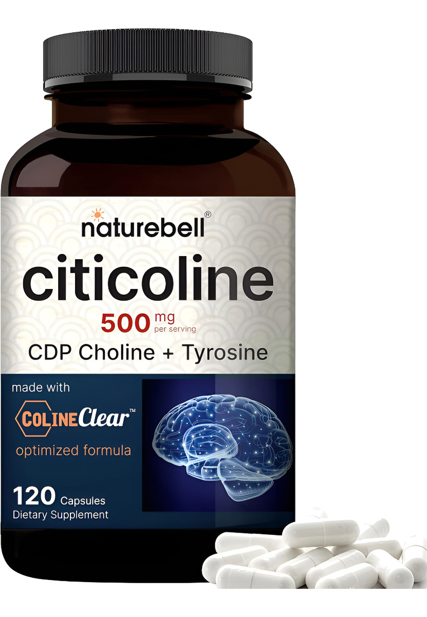 Naturebell Citicolina 500mg Colina Cdp + Tirosina 120 Cápsulas