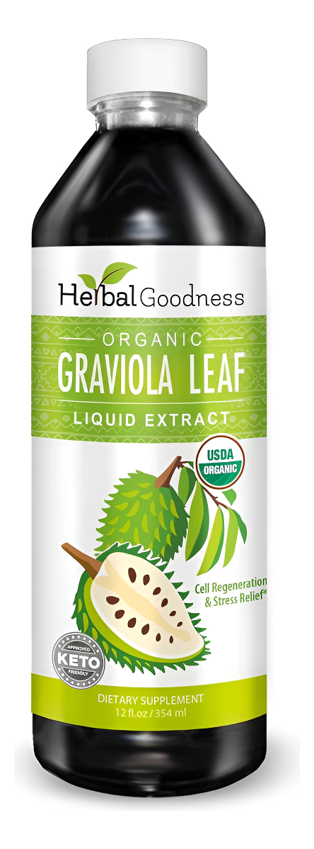 Extracto De Hoja De Graviola De 15 Veces De Fuerza, Guanábana (guanabana) Hojas Líquidas Usda Orgánico, Sin Omg, Kosh