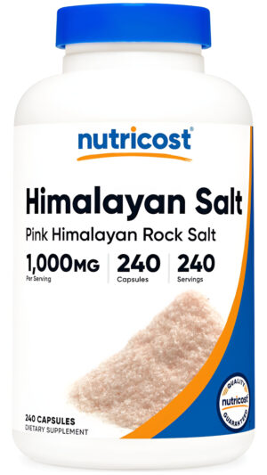 Nutricost Cápsulas De Sal Rosa Del Himalaya 1000 Mg, 390 Mg De Sodio, 240 Cápsulas Sin Omg, Sin Gluten