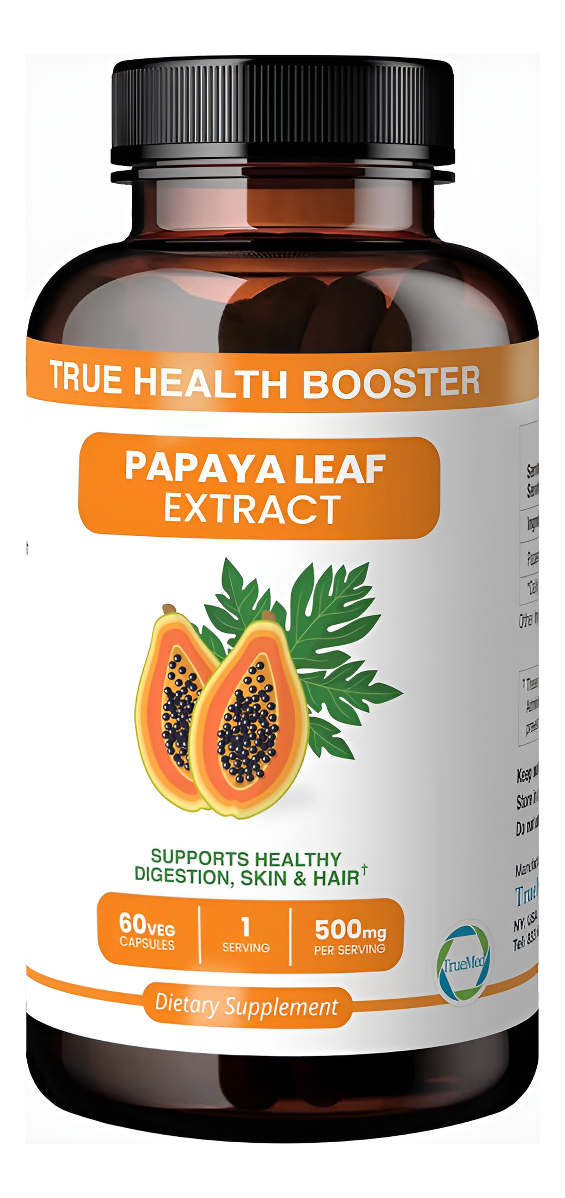 Cápsulas Orgánicas De Extracto De Hoja De Papaya 500 Mg De Apoyo Inmunológico, Plaquetas, Salud Del Cabello, Piel Y C