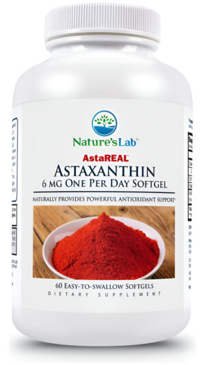 Nature's Lab Astareal Astaxantina - 6mg De Antioxidantes Potentes - 60 Cápsulas (suministro Para 2 Meses)