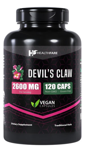 Healthfare Suplemento De Garra Del Diablo | 2600 Mg | 120 Cápsulas Veganas | Apoya Las Molestias De La Espalda Baja |