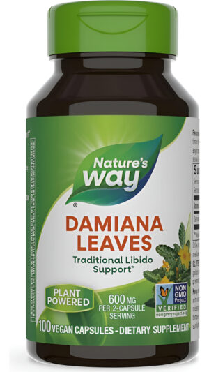 Nature's Way Hojas De Damiana, 600 Mg Por Porción, 100 Cápsulas Veganas