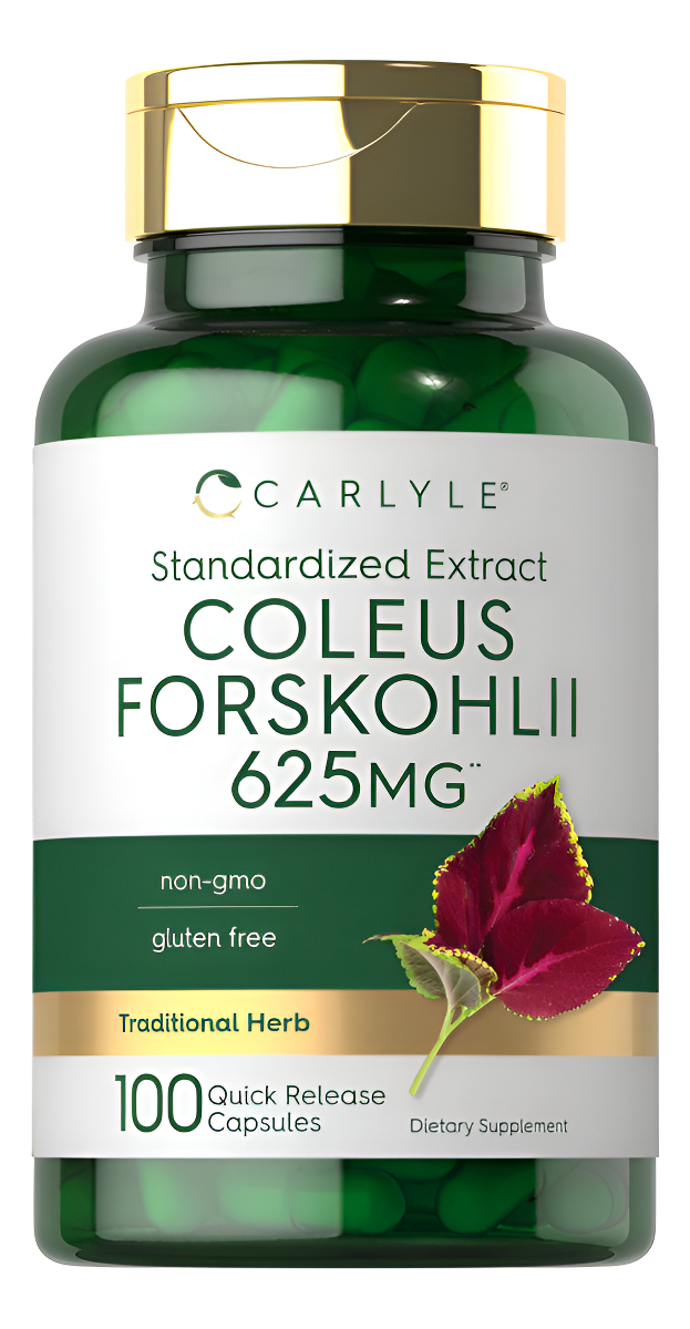 Coleus Forskohlii Cápsulas | 625 Mg | 100 Unidades | Extracto Estandarizado Sin Omg Y Sin Gluten | Suplemento De Forskolina | Por Carlyle