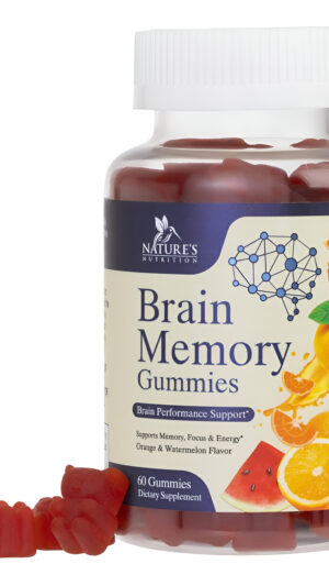 Nature's Nutrition 60 Gomitas Vitamínicas, Suplemento Cerebral Para Memoria Y Concentración Más Nootrópicos