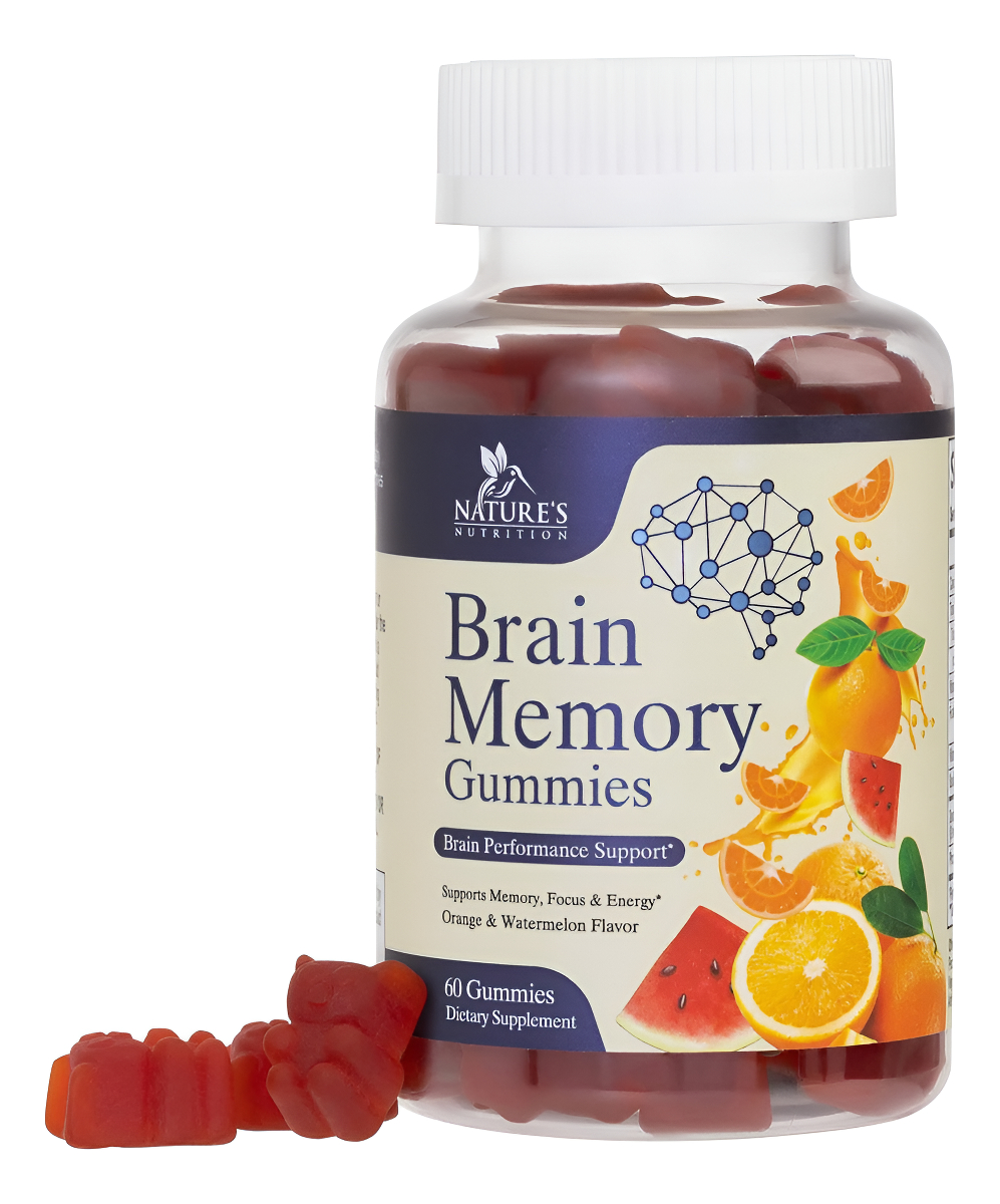 Nature's Nutrition 60 Gomitas Vitamínicas, Suplemento Cerebral Para Memoria Y Concentración Más Nootrópicos
