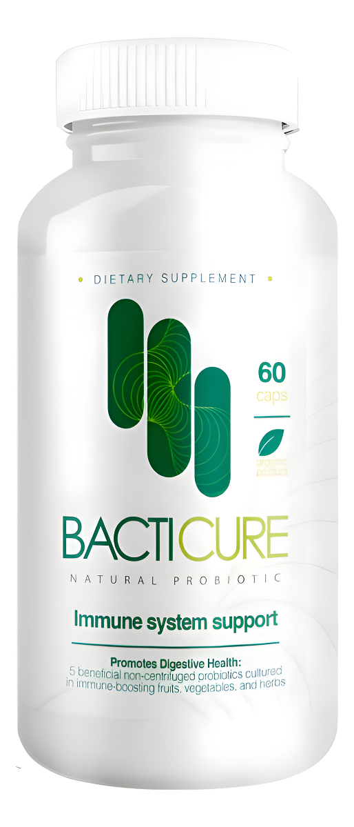 Bacticure Probiótico Natural Original, Apoyo Al Sistema Inmunitario, 60 Cápsulas