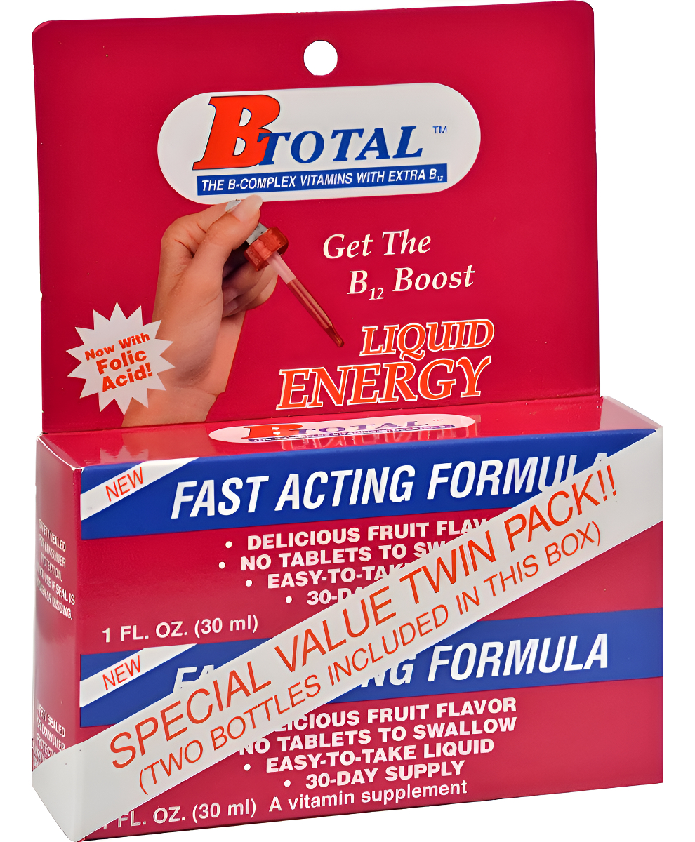 B-total Complejo B Sublingual, Gotas Liquidas Para Adultos, Paquete De 2