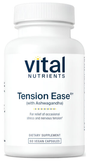 Vital Nutrients - Facilidad De Tensión Con Ashwagandha - Para Aliviar La Tensión Nerviosa Ocasional - 60 Cápsulas Veget