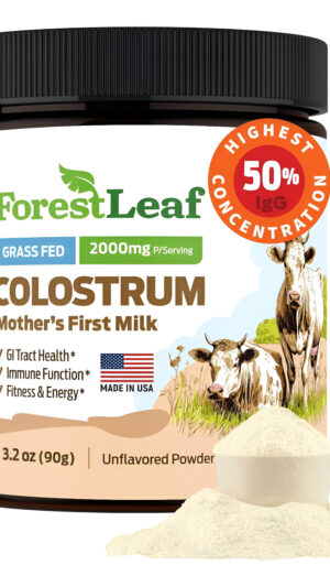 Forestleaf Polvo De Calostro 50% Igg, La Concentración Más Alta De Pureza, Suplemento De Calostro Alimentado Con Pasto