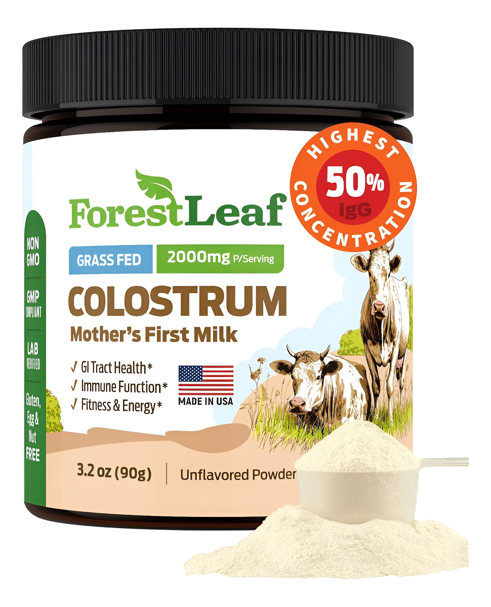 Forestleaf Polvo De Calostro 50% Igg, La Concentración Más Alta De Pureza, Suplemento De Calostro Alimentado Con Pasto