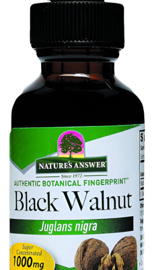 Nature's Answer Nuez Negra Con Alcohol Orgánico 1000 Mg De Extracto De 1 Oz | Promueve El Bienestar General | Apoyo Cardiovascular | Sin Gluten, Sin