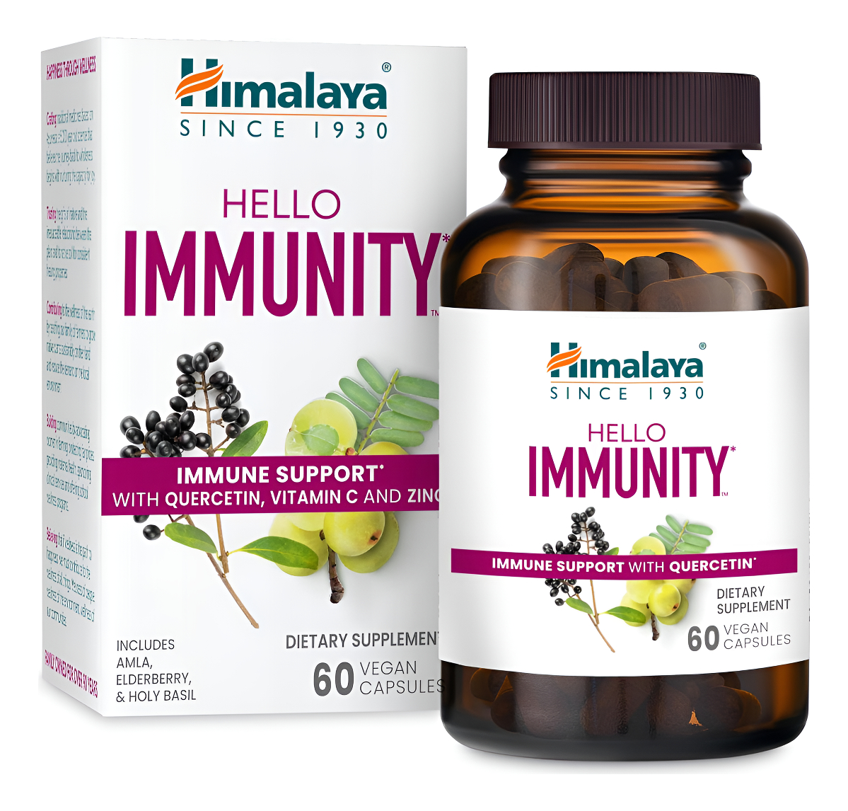 Himalaya Hola Inmunidad Con Quercetina, Vitamina C, Vitamina D, Zinc, Amla, Saúco Y Albahaca Sagrada Para Apoyo Inmunol