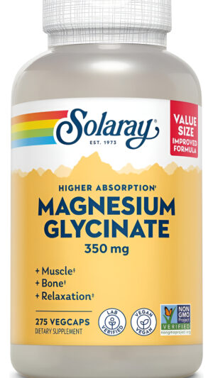 Solaray Glicinato De Magnesio 350mg 275 Cápsulas