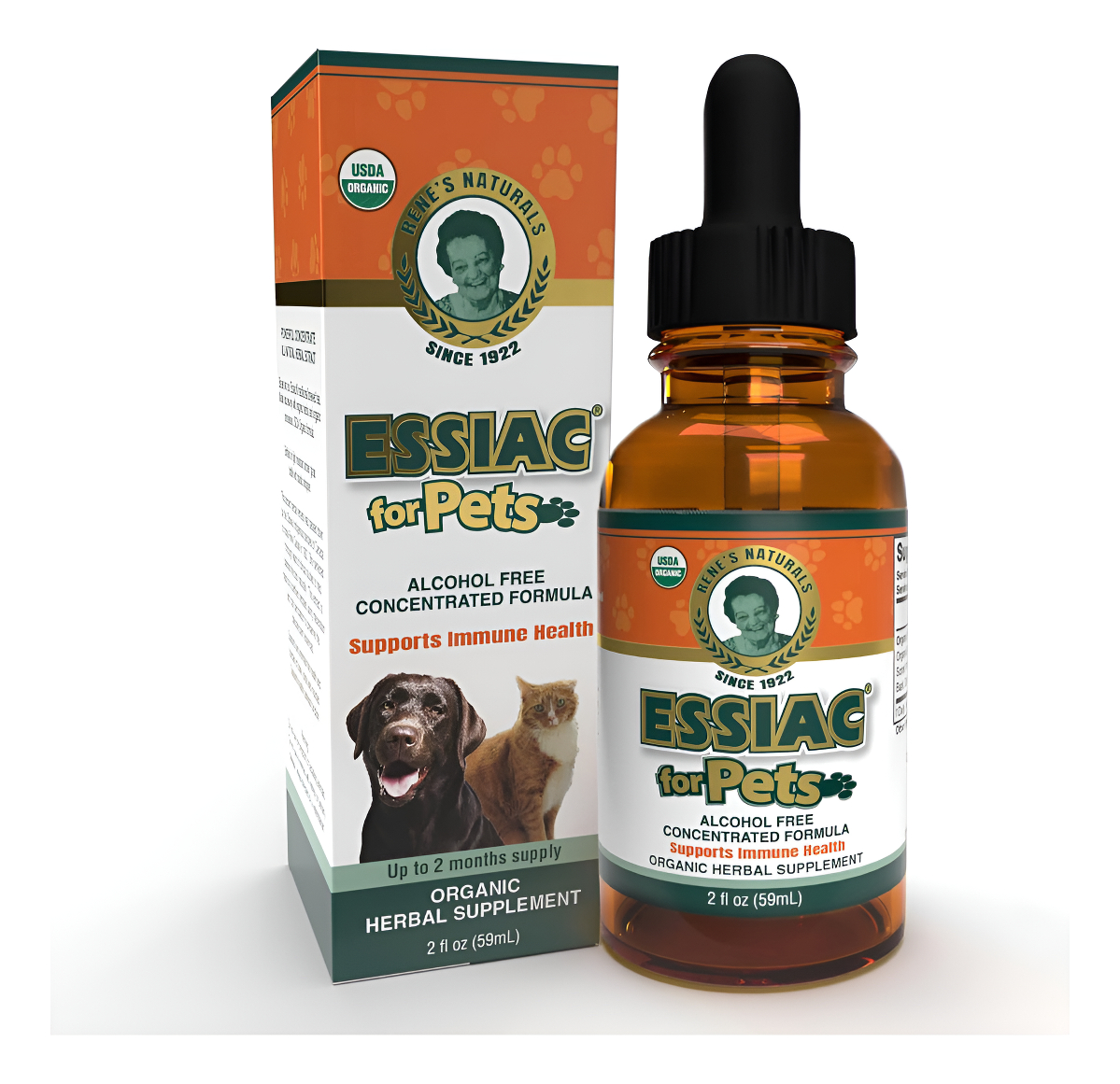 Essiac Para Mascotas | Usda Orgánico | Gotas Diarias Para Apoyo Inmunológico Y Longevidad | Gotero Previamente Medido |