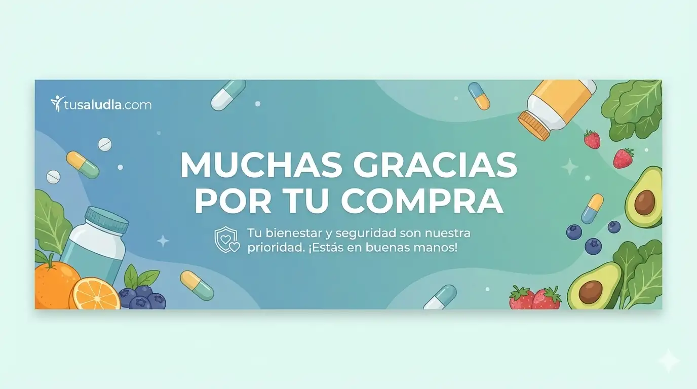 Imagen generada de agradecimiento por compra en Tu Salud Latinoamérica